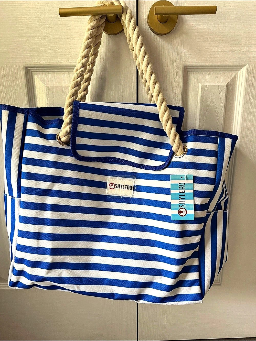 Brand new with tags Striped beach bag/tote in Blue & White.